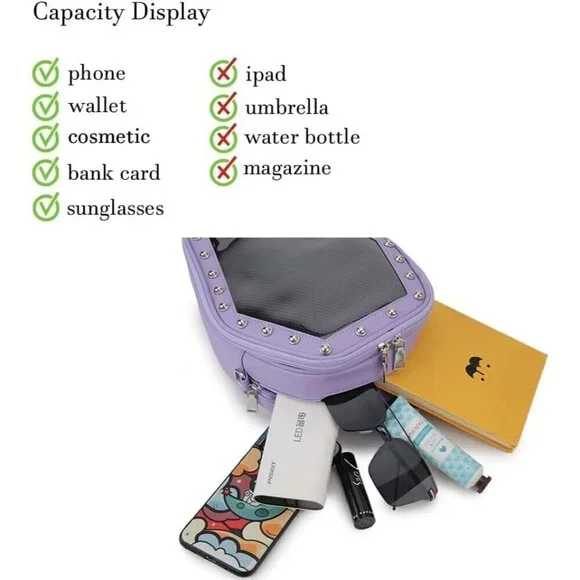 Women Purple Gothic Coffin Shape Fashion Purse Handbags Halloween Shoulder Bag - Picture 5 of 9